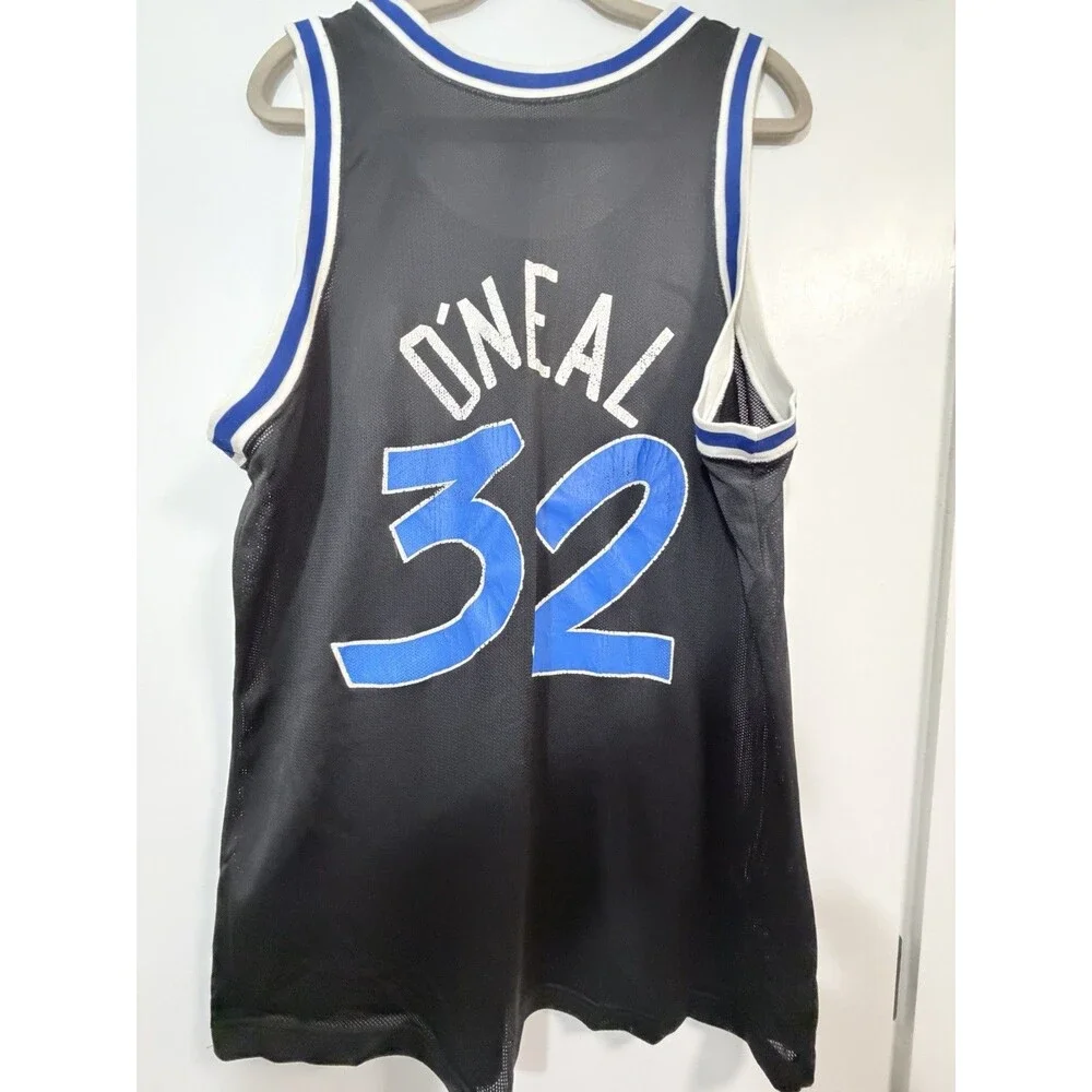 Vintage 90s Champion Shaquille O'Neal Orlando Magic Jersey Black Size 48 XL USA